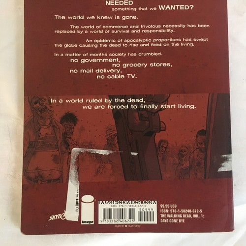 The Walking Dead Graphic Novel TPB Volume 1 Days Gone Bye Image Comics Paperback - Picture 3 of 9