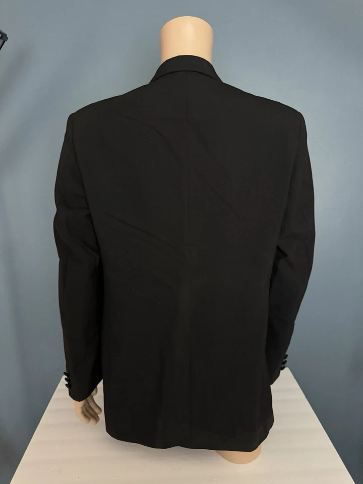 Chaqueta de Esmoquin Vintage Chaps Ralph Lauren Para Hombre 42L 36x32 Lana Negra Hecha en EE. UU. Foto 3 de 4