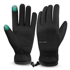 Winter Waterproof Ski Gloves Men Women, Snow Warm Cycling Cold Medium Black