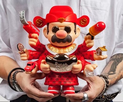 fools paradise super mario the god of wealth in all ditections art toy