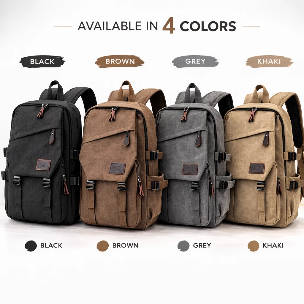 Men’s Large Capacity Travel Backpack Multi-Compartment Laptop School Bag