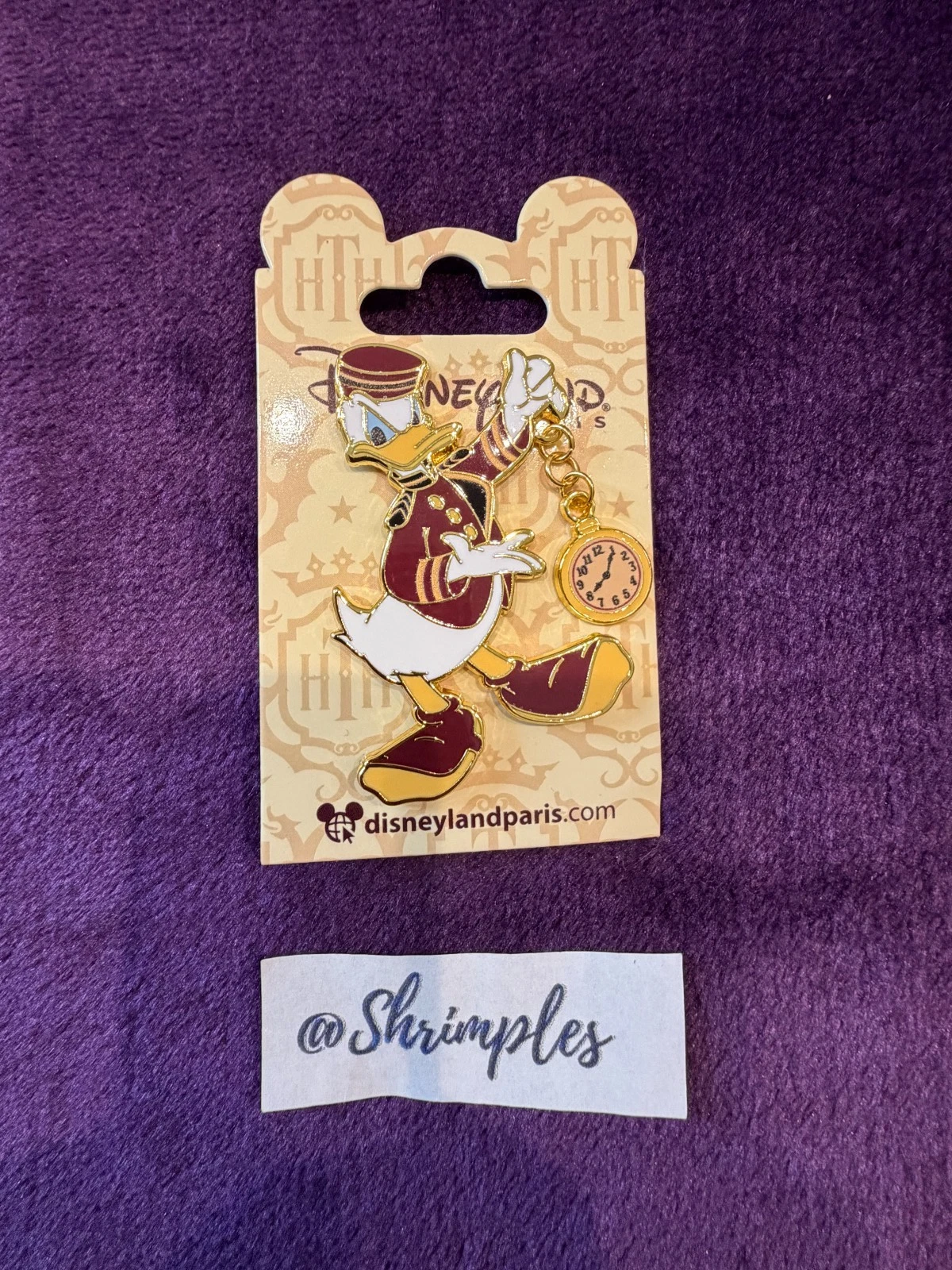 DISNEY PIN Paris TOWER OF TERROR DONALD Bellman Hotel Dangle LR NEW on Card