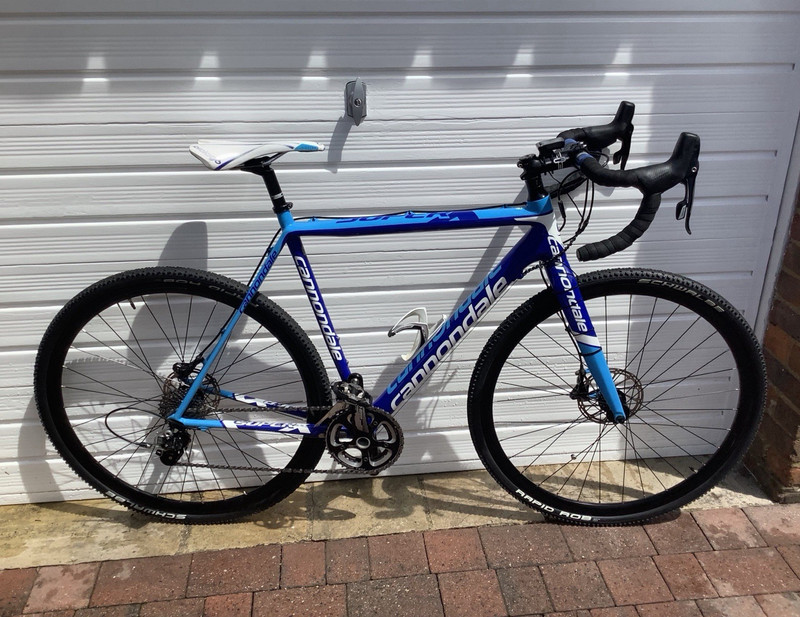 Cannondale SuperX Cyclocross Bike 54cm 700C Blue/White Drop Bar Disc