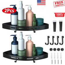 2 Pack Corner Shower Caddy Wall Mounted Adhesive Bath Shelf Storage Organizer US