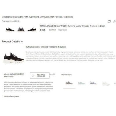 AMI Alexandre Mattiussi Running Lucky 9 Suede Trainers Mens 