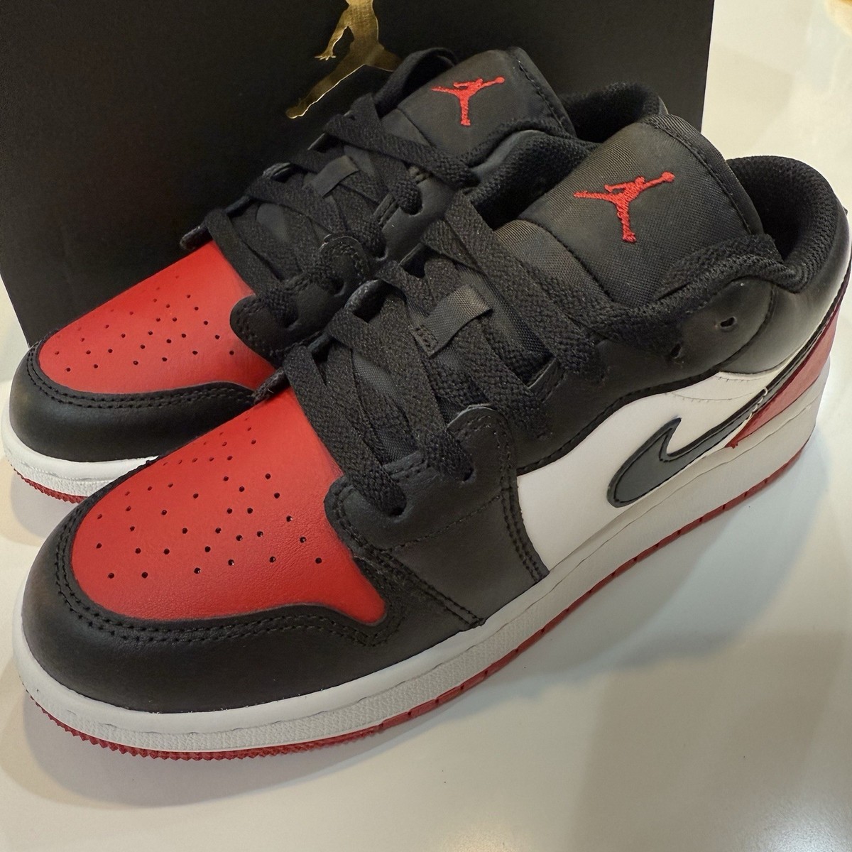 Size 6 (GS) - Air Jordan 1 Low Bred Toe 2.0 for sale online | eBay