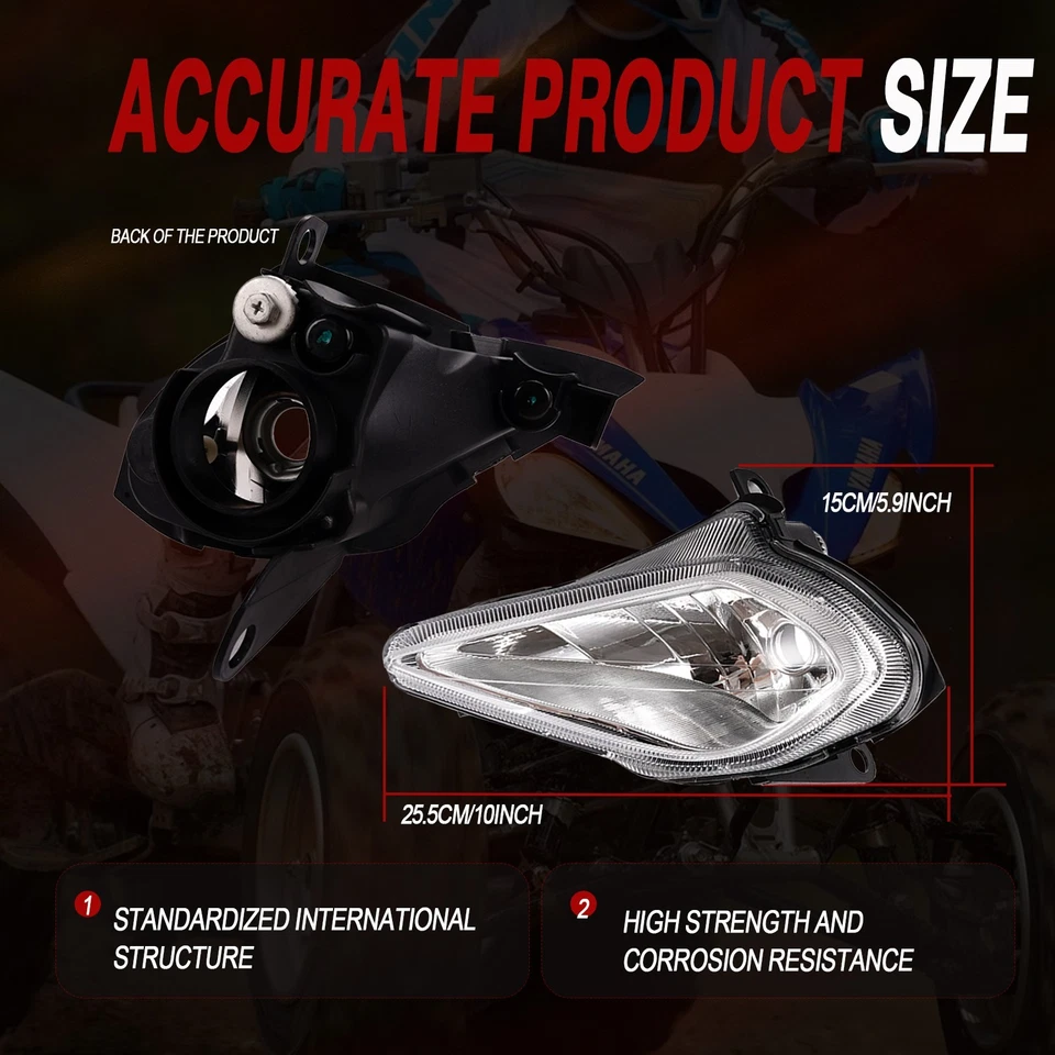 HEADLIGHTS ASSEMBLIES Fit For Yamaha YFZ 450 RAPTOR YFM 250 350 700 2006 - 2022 - Image 4 of 4