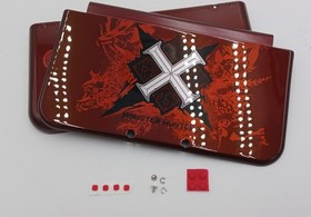 New Nintendo 3ds Xl LL Monster Hunter X Replacement Outside Shells+Rubbers+Label