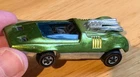 1969 HOT WHEELS MATTEL REDLINE DIECAST TOY CAR PEEPING BOMB LIGHT GREEN HONG