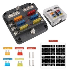 6 Way Blade Fuse Box Block FuseBox Holder Auto Marine Bus Bar Car Kit 12V 32V UK