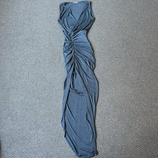 Sheike Ruched Draped Maxi Dress Blue Sleeveless Evening Formal Bodycon Size AU6