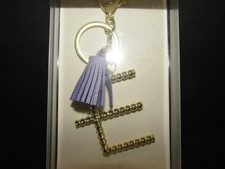 Modern Expressions "E Monogram Keychain with PURPLE Tassels
