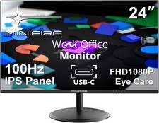 Minifire 24 Inch Monitor 100Hz, USB Type-C Port, Eye-Care for Business Office