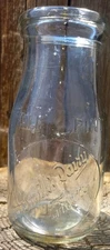 Vtg Smith’s Dairy Farm Half Pint Embossed Milk Bottle Advertising 5 1/4” Tall