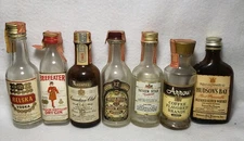Seven Different Vintage Miniature Alcohol Bottle - Empty