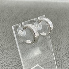 Silver Tone CZ Crystal Small Hoop Earrings Womens Channel Set Huggie Hoops