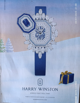 HARRY WINSTON vintage Print Ad !! '' Good Bleu Watch for Women ''