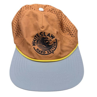 #ad Staunch White Claw Hard Seltzer Snapback Hat Tan Perforated Rope Cap Mens OSFM $19.95
