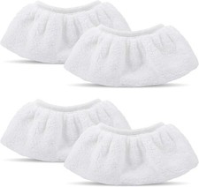 Image of Set of 4 Washable Microfiber Cloths for Karcher Steam Cleaners - Eco-Friendly