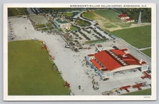 Birmingham Million Dollar Airport Birmingham Alabama Linen Postcard