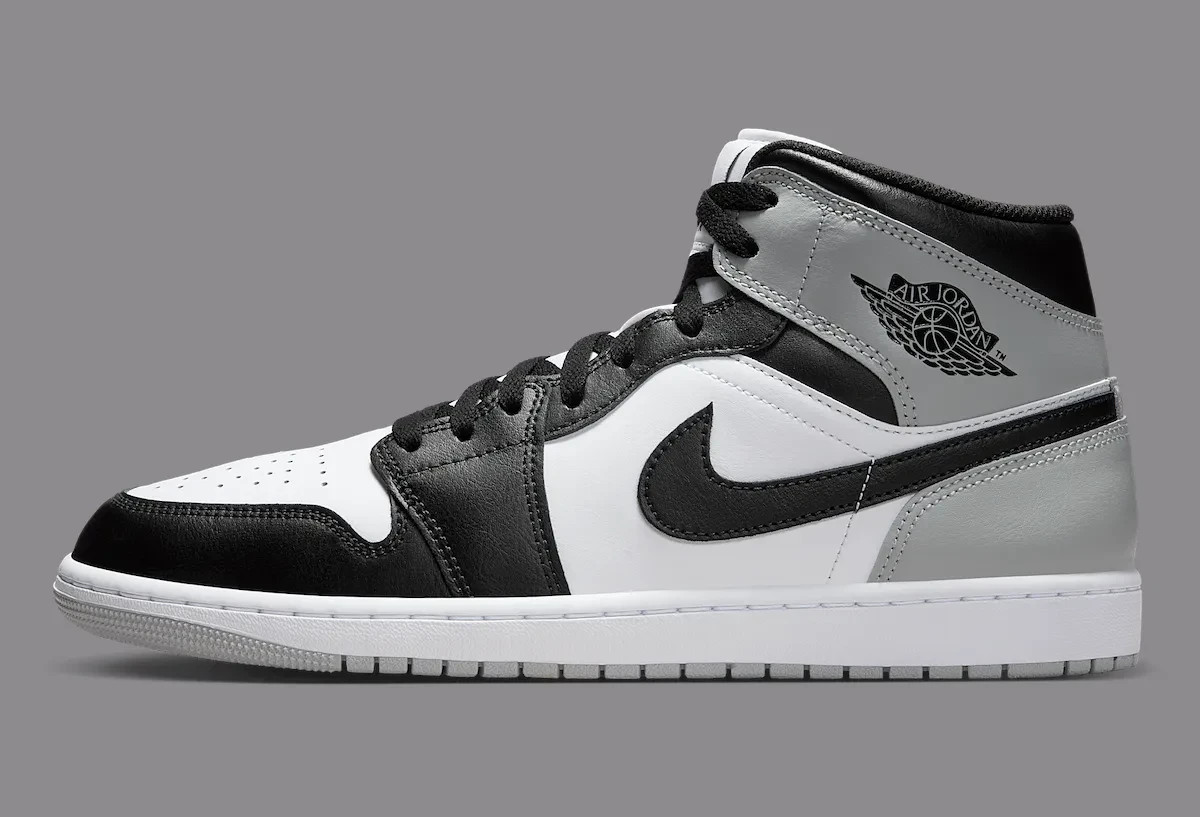 Nike Air Jordan 1 Mid Shoes White Black Grey 