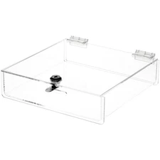 Plymor Clear Acrylic Locking Countertop Display Case, 2" H x 9" W x 9" D