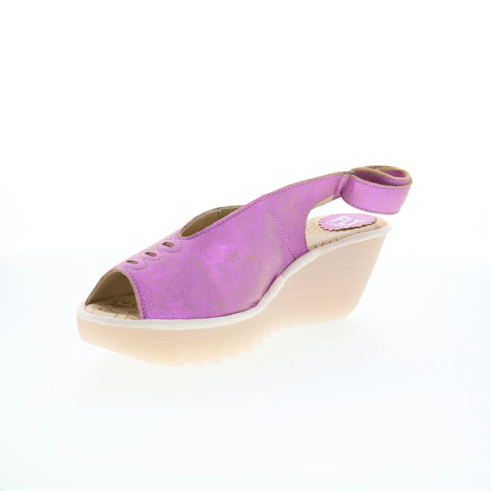 Fly London Yeay YEAY387FLY-013 女式粉色皮革楔形凉鞋 41 — 第 4/4 张图片