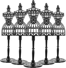 5Pcs Mini Dress Form Mannequin Rack Doll Dress Model Stand - Cloth Gown Display