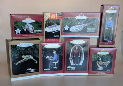 Star Trek Hallmark Keepsake Ornament Lot 8 Picard Spock Data Enterprise
