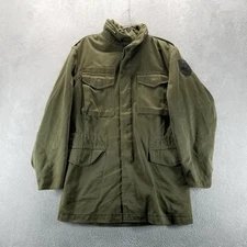 Austrian Bundesheer Jacket Mens Medium Green Military Field Coat Canvas Outdoor