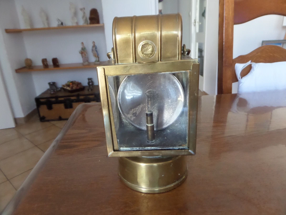 Paire De Lanternes De Calèche Anciennes - Laiton Et Verre Biseauté - Début 1900