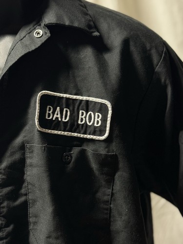 Jack Daniels Old No.7 Shirt Mens Large Black Patches Graphic Mechanic “Bad Bob” - Picture 4 of 10