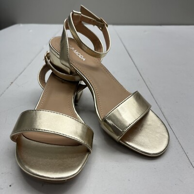 Top Moda Gold Square Burton Heels Women s Size 8.5 NEW