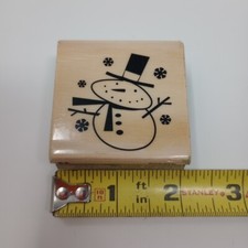 Craft Smart Cartoon Snowman Holidays 115464 Wood Mounted Rubber Stamp