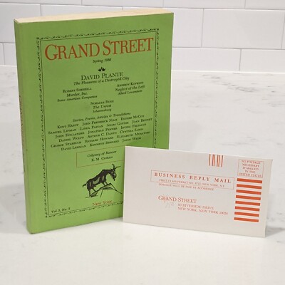 Grand Street Journal Spring 1986 Vol 5 No 3 with Original Subscription Envelope