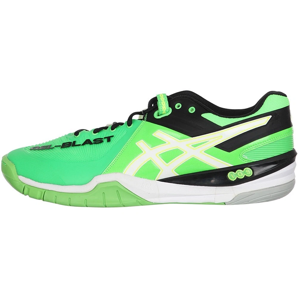 ASICS GEL Blast 6 scarpe da badminton da uomo scarpe sportive da interno verdi nuove con etichette e413y 7001
