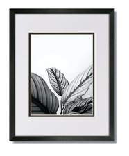 16X20 EcoLine Black Picture Frame with White/Black Mat for 12x16