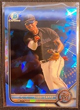 Yiddi Cappe 2022 Bowman Chrome Draft Sapphire RC Rookie MIAMI MARLINS 11