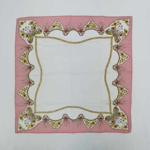 Vintage 90s Nina Ricci Handkerchief Neckerchief Butterfly Bandana Scarf 17x17 - Picture 2 of 4