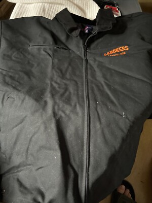 Vintage Men's 3XL King Louie Jacket Laborers Local 423 Columbus OH Solid Black