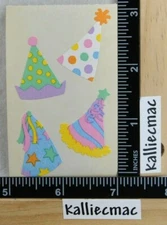 Mrs Grossman FUN PARTY HATS Stickers 1/2 Sheet BIRTHDAY CELEBRATIONS