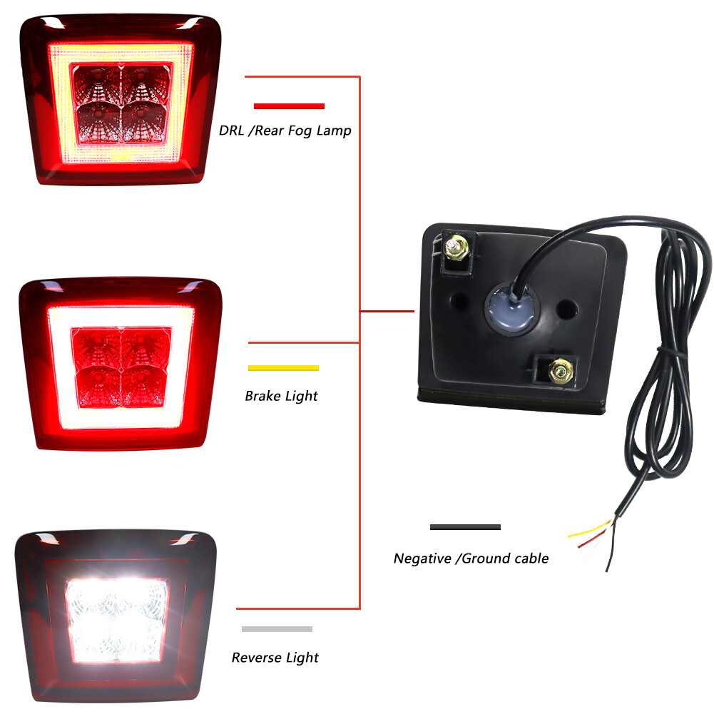 JDM Style LED Rear Fog Light, Brake and Backup Reverse For 2009-20