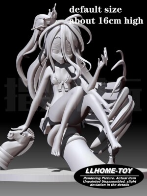 Anime multicolour Shiro Sit pretty girl Resin 3D Print GK Kit Figure Unpainted