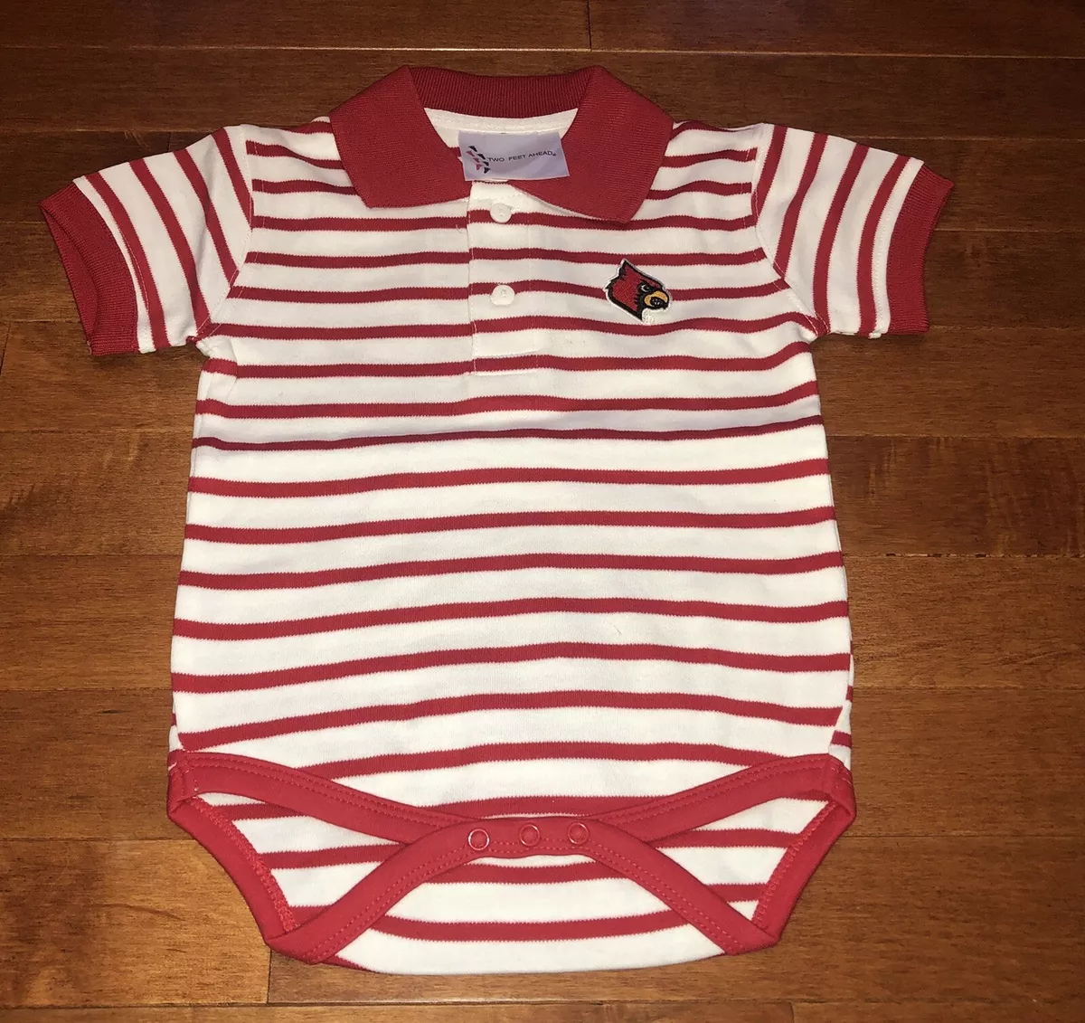 University of Louisville Cardinals Striped Footed Baby Romper