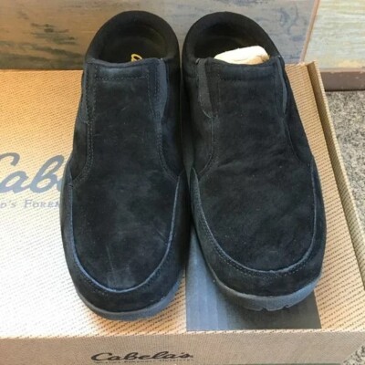 Cabela's Womens Black Suede Slide Slip On Clog Shoes 9.5 M NEW