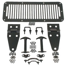 Rugged Ridge 11201.01 Black 9-piece Hood Kit For 76-95 Jeep Cj Wrangler Yj
