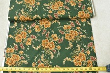 By 1/2 Yd, Brown Purple Tan Floral on Dk-Green, Thimbleberries/Autumn Sunset,B66