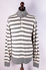 Gant Button Neck Classic Striped Jumper Size XL