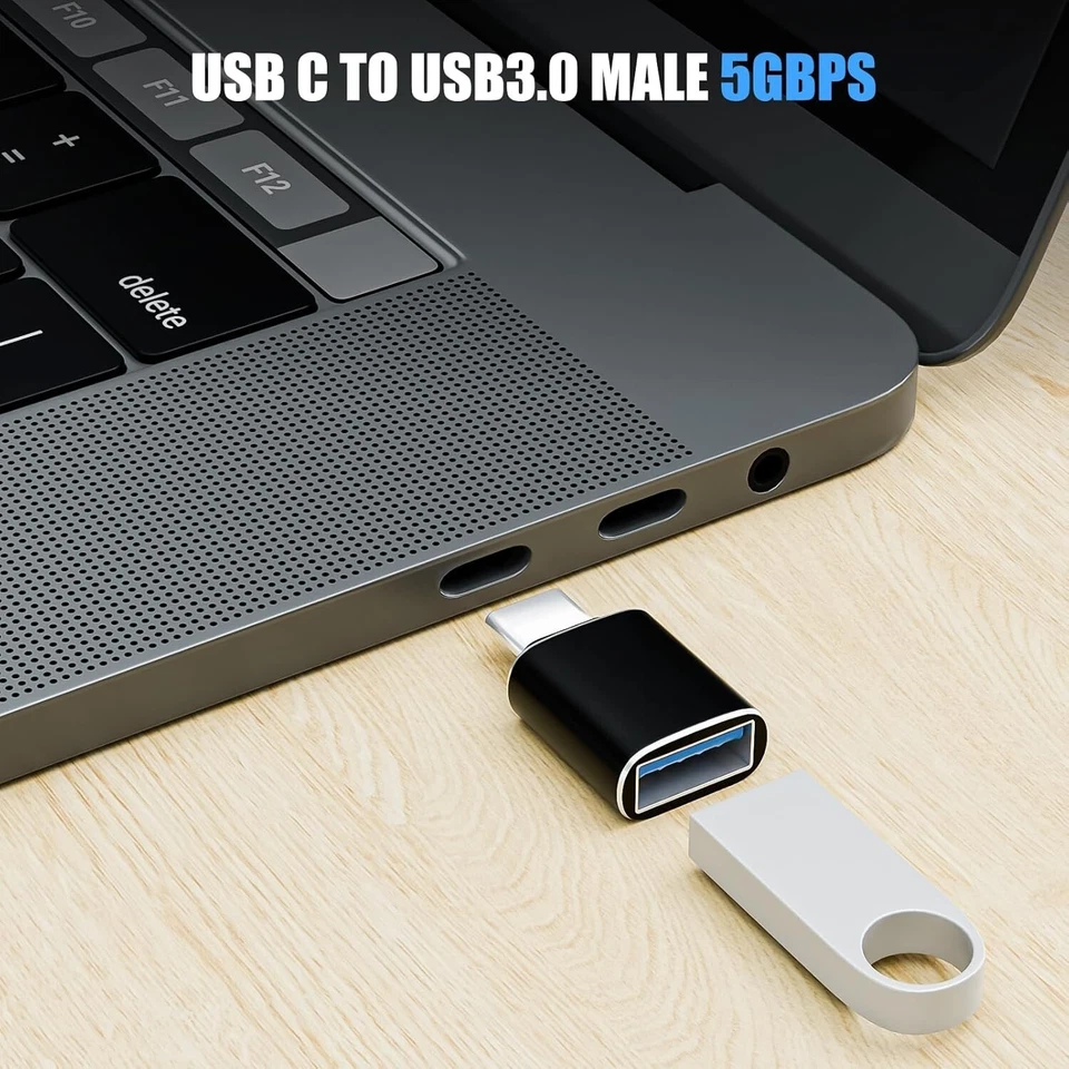 USB to USB C Adapter iPhone USB C OTG Adapter Car Charging Port Adaptor, 4 Pack - Image 3 of 4