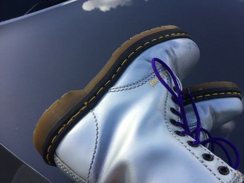 Vintage Dr Martens 1460 silver leather boots UK 4 EU 37 Made in England - Picture 6 of 9